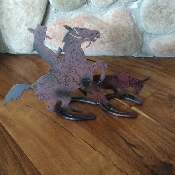 ✔️Homo Western Roping Metal Horse Cowboy Sculpture Deco - Picture 3 of 5